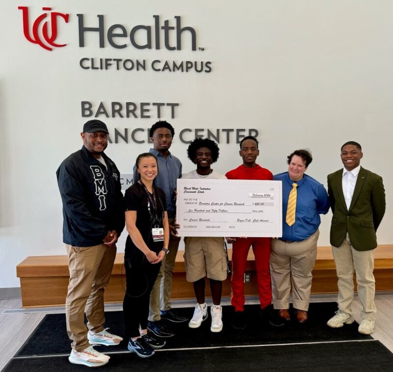 BMI Advisor Prof. Brian Hooten, Dr. Alice Tang, and BMI members Landon Fairbanks, Daniel Quao, Djibril Thiam, Kaylie Osborne, and Yoshua Simms