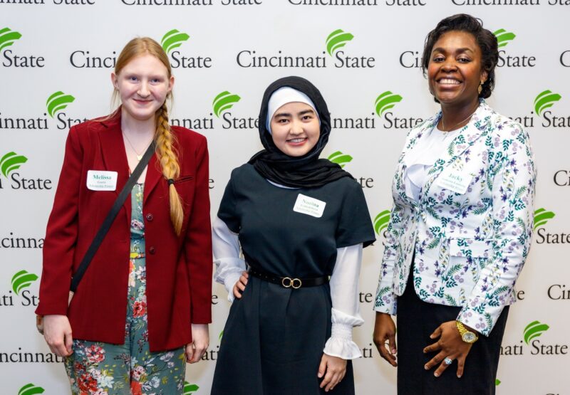 2024 Co-op Scholarship Award winners Melissa Goetz and Nozina Eshkobilova, and Clinical Scholarship Award winner Jacky Sonkoue-Lonkeng