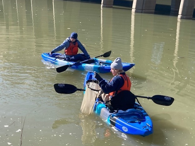 Collecting water sample