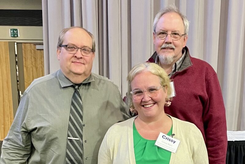 Dean Doug Bowling, Library Director Crissy Ross, and Program Chair Ralph Whaley