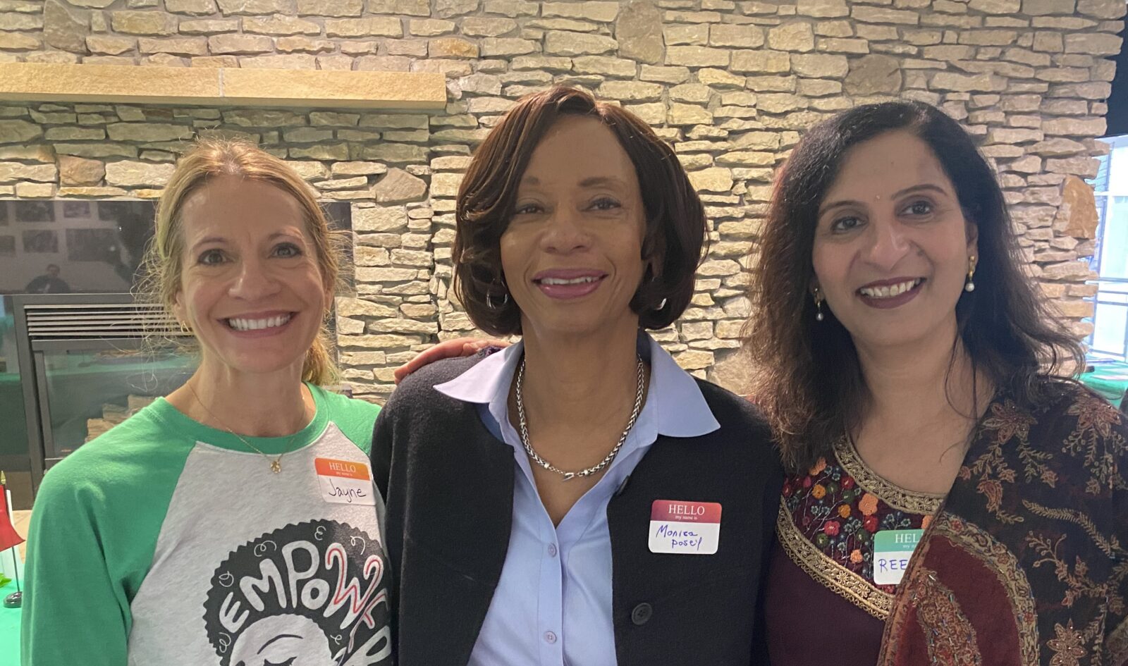 Jayne Dressing, President Monica Posey, Reena Goel