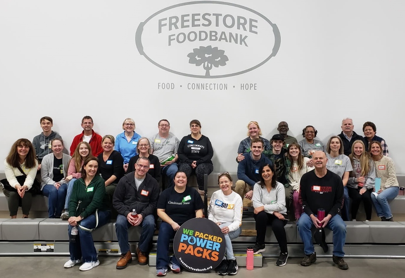 Cincinnati State volunteers at the Freestore Foodbank